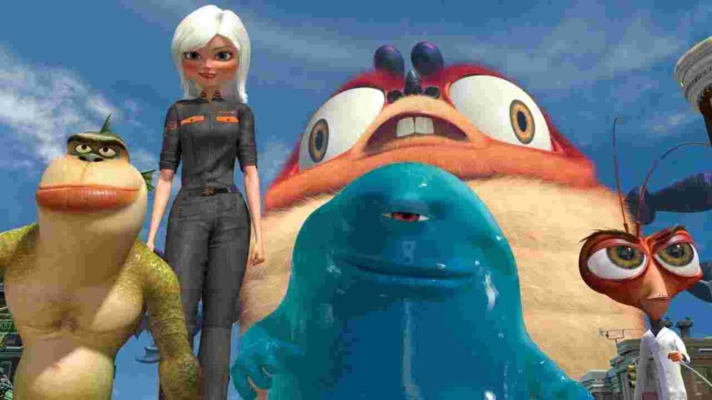 Monsters vs. Aliens (2009) Most Popular Animated Movies in Hindi Dubbed
